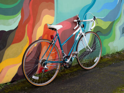 1988 Schwinn Traveler Vintage Road Bike, Step-Through, 19in/49cm, Teal Green & White Fade