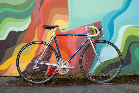 Altec lightweight vintage lugged aluminum road bike, Silver Blue & Green, 52cm/Small-Medium